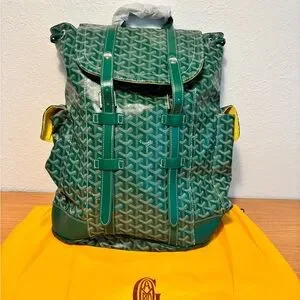 Green goyardd Patterned Backpack
